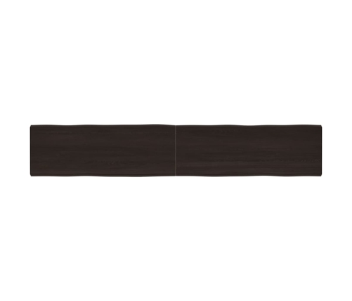 Tablero mesa madera tratada borde vivo marrón 220x40x(2-6) cm