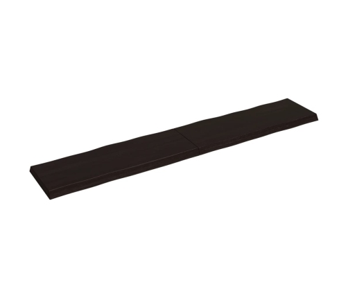 Tablero mesa madera tratada borde vivo marrón 220x40x(2-6) cm