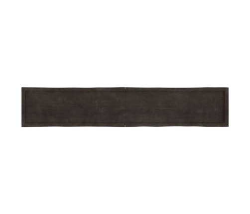 Tablero mesa madera tratada borde vivo marrón 220x40x(2-6) cm