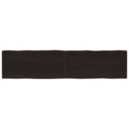 Tablero mesa madera tratada borde vivo marrón 220x50x(2-4) cm