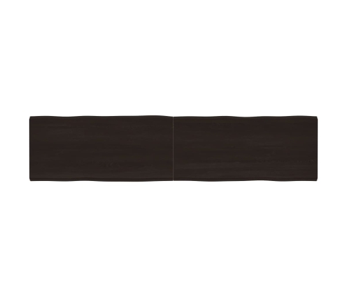 Tablero mesa madera tratada borde vivo marrón 220x50x(2-4) cm