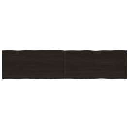 Tablero mesa madera tratada borde vivo marrón 220x50x(2-6) cm
