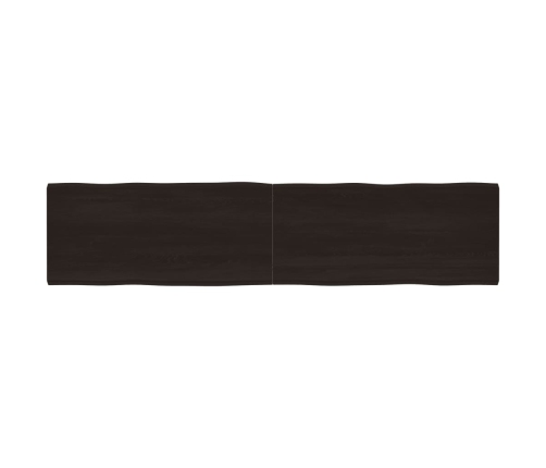 Tablero mesa madera tratada borde vivo marrón 220x50x(2-6) cm