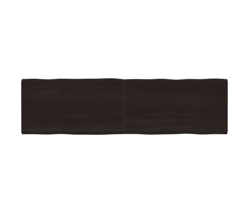 Tablero mesa madera tratada borde vivo marrón 220x60x(2-4) cm