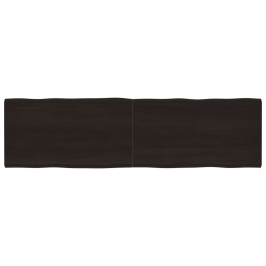 Tablero mesa madera tratada borde vivo marrón 220x60x(2-6) cm