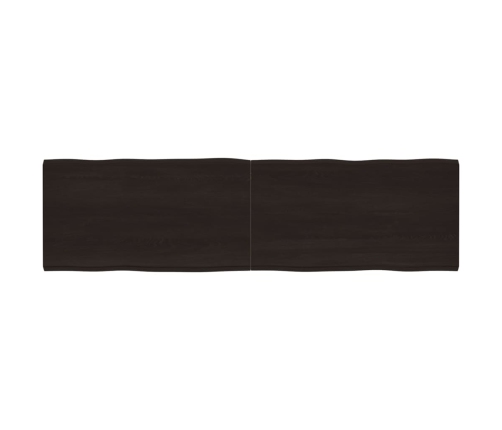 Tablero mesa madera tratada borde vivo marrón 220x60x(2-6) cm