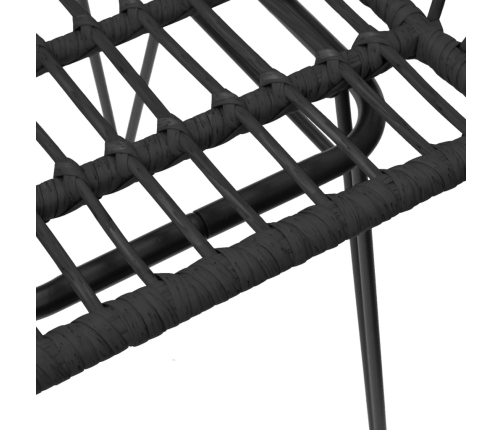 Juego de comedor de jardín 3 piezas ratán sintético negro