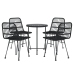Juego de comedor de jardín 5 piezas ratán sintético negro