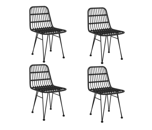 Juego de comedor de jardín 5 piezas ratán sintético negro