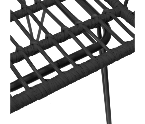 Juego de comedor de jardín 5 piezas ratán sintético negro