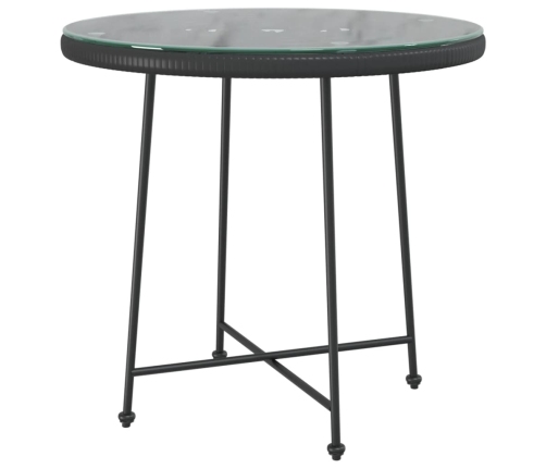 Juego de comedor de jardín 5 piezas ratán sintético negro