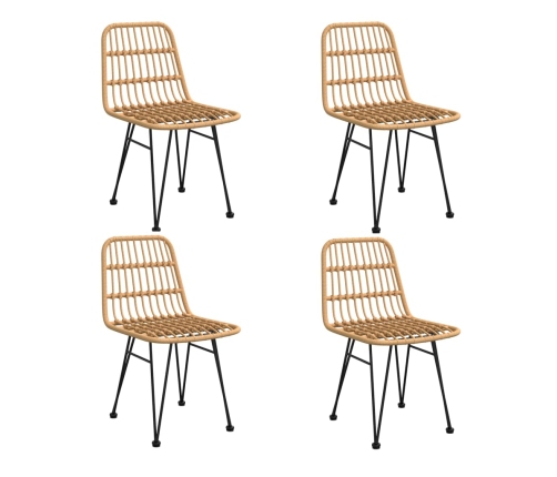 Juego de comedor de jardín 5 piezas ratán sintético