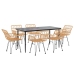 Juego de comedor de jardín 7 piezas ratán sintético