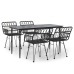 Juego de comedor de jardín 5 piezas ratán sintético negro