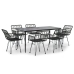 Juego de comedor de jardín 7 piezas ratán sintético negro