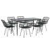 Juego de comedor de jardín 7 piezas ratán sintético negro