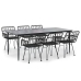 Juego de comedor de jardín 7 piezas ratán sintético negro
