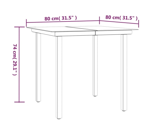 Juego de comedor de jardín 5 piezas ratán sintético