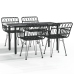 Juego de comedor de jardín 5 piezas ratán sintético negro