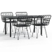 Juego de comedor de jardín 5 piezas ratán sintético negro