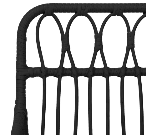 Juego de comedor de jardín 5 piezas ratán sintético negro
