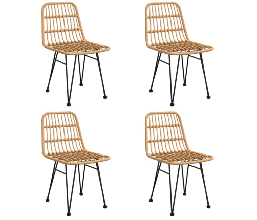 Juego de comedor de jardín 5 piezas ratán sintético