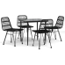 Juego de comedor de jardín 5 piezas ratán sintético negro