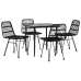 Juego de comedor de jardín 5 piezas ratán sintético negro