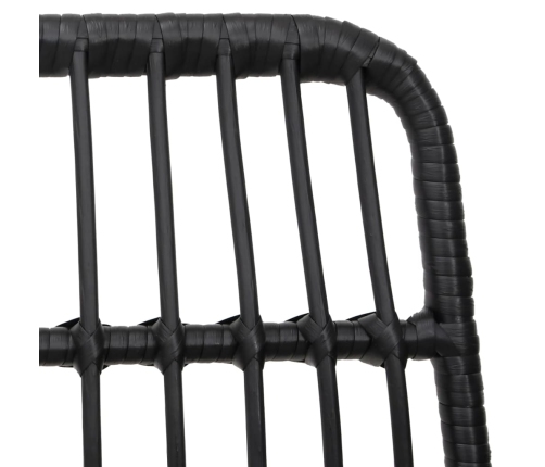 Juego de comedor de jardín 5 piezas ratán sintético negro