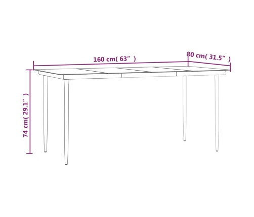 Juego de comedor de jardín 5 piezas ratán sintético negro