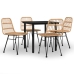 Juego de comedor de jardín 5 piezas ratán sintético