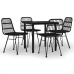 Juego de comedor de jardín 5 piezas ratán sintético negro