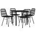 Juego de comedor de jardín 5 piezas ratán sintético negro