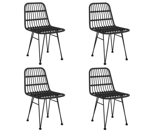 Juego de comedor de jardín 5 piezas ratán sintético negro