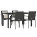 Set de muebles jardín 5 pzas con cojines ratán sintético negro