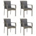Set comedor de jardín 5 piezas con cojines ratán sintético gris
