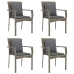 Set comedor de jardín 5 piezas con cojines ratán sintético gris
