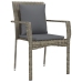 Set comedor de jardín 5 piezas con cojines ratán sintético gris