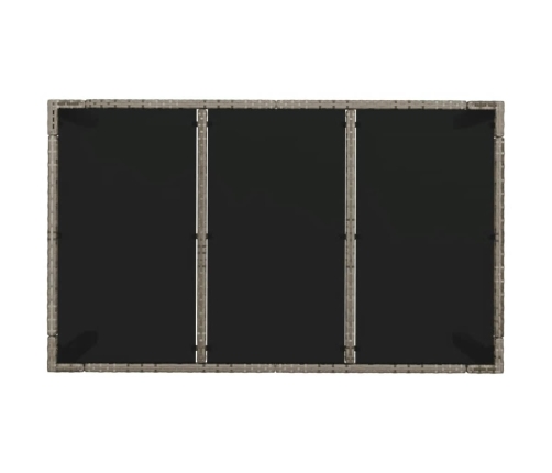 Set comedor de jardín 5 piezas con cojines ratán sintético gris