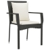 Set de muebles jardín 5 pzas con cojines ratán sintético negro