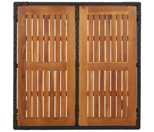Set de muebles jardín 5 pzas con cojines ratán sintético negro