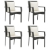 Set de muebles jardín 5 pzas con cojines ratán sintético negro