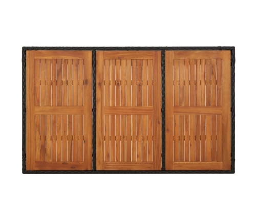 Set de muebles jardín 5 pzas con cojines ratán sintético negro