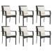 Set de comedor de jardín 7 pzas y cojines ratán sintético negro
