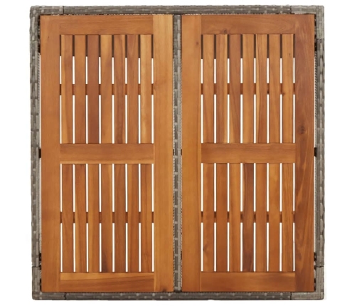 Set comedor de jardín 3 piezas con cojines ratán sintético gris