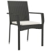 Set de muebles jardín 5 pzas con cojines ratán sintético negro