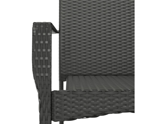 Set de muebles jardín 5 pzas con cojines ratán sintético negro