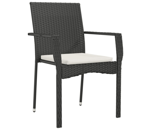 Set de muebles jardín 5 pzas con cojines ratán sintético negro