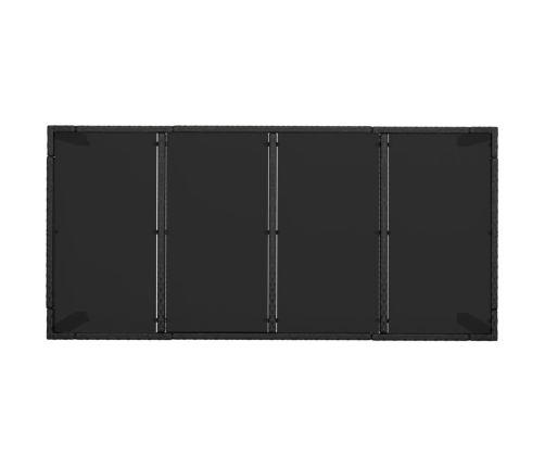 Set de comedor de jardín 9 pzas y cojines ratán sintético negro