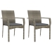 Set comedor de jardín 3 piezas con cojines ratán sintético gris